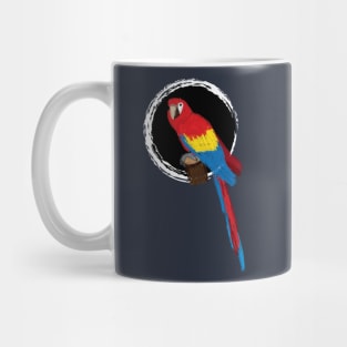 Artwork of a Sitting Scarlet Macaw Parrot II Mug